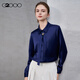 G2000 satin/tie with brooch/same style in shopping mall, women's 2025 autumn and winter long-sleeved casual shirt