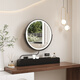 LED makeup mirror smart stretchable flip rotating with light desktop storage storage desktop makeup table mirror solid wood color plug-in + 3-color LED light