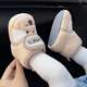 Miduer winter thickened newborn baby shoes baby soft-soled toddler shoe covers to keep warm 3-678 nine-12 months anti-falling cotton shoes khaki (bears boots) 12.5 L inner length 12.5cm recommended for 7-15 months)