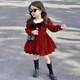 Vinoa Girls Autumn and Winter Dress 2025 New Red New Year Princess Fashionable Children and Baby Girls Plush Skirt Red 100