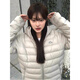 Yunxing Down Jacket Women's 2026 New Spare Ribs Short Style Lightweight Winter Thickened White Duck Down Casual Sports Hooded Jacket Gray S 80-115Jin Jin is equal to 0.5 kg