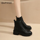 Daphne Martin boots women's new breathable short boots British style thick sole heightening versatile boots black 37
