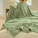 Red bean blanket thickened plus velvet nap blanket jacquard simple coral velvet Farai velvet blanket multifunctional cover blanket 1.5*2m green