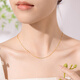 Century Yuan 18K gold O sub chain, classic, versatile, simple, durable, comfortable, skin-friendly necklace, birthday gift for girlfriend, wife, about 0.5g