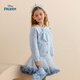 Disney (Disney) Frozen Girls Dress 2026 Spring Sweet Sequins Medium-sized Girl Long-Sleeved Cartoon Princess Dress Blue Dress One Size 140cm