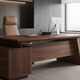 Aesthetic school new Chinese style simple North American black walnut executive desk high-end office hotel hotel B&B customized executive boss desk size customization (contact customer service)