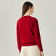 Zhaojun 2025 Autumn and Winter New Contrast Color Horse Zodiac Style Cashmere Sweater Women's Red Knitted Sweater Round Neck Bottoming Sweater Burgundy Red L