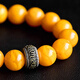 Fan Jialun beeswax bracelet men's collection-grade amber demon flower old wax bracelet s925 silver jade beads six-word motto 10mm demon flower beeswax