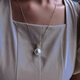 Zhou Taisheng cold light imitation Australian white pearl pendant pacifier style deep sea pearl necklace women's 925 silver buckle pendant gold