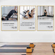 He Jiagong Pilates decorative painting Gym wall decoration hanging painting Bodybuilding studio body shaping Pilates promotion 15-How to practice Pilates 40 width x 60 height cm KT board + gold PVC edge same size