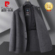 Pierre Cardin Large Size Wool Suit Jacket Men's Autumn and Winter Double-sided Wool Suit Plus Fat Extra Large Business Casual Suit Commuting 8208-Gray Mid-Length Style + Feather Liner 7XL 260-280Jin Jin is equal to 0.5 kg