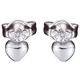 Laofu gold simple love earrings platinum heart-shaped earrings about 1.04g