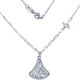 CHINA GOLD platinum AB crushed ice fan-shaped skirt chain about 5.49g