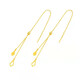 Xingu 18K gold hollow geometric long ear wire temperament gold triangle 999 tassel earrings imitation foot gold earrings for women rhombus ear wire