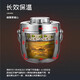 Pu Lian Japan imported high-quality insulated lunch box double-layer insulated rice bucket 304 stainless steel lunch box office worker lunch box school 1.2L natural color insulated pot