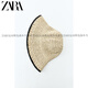 ZARA2025 Spring New Women's Clothing Contrast Color Design Fashionable and Versatile Fisherman Hat 0654091052 Official Authentic Beige M (56-58cm)