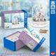 Zhegao Family Qifu Blocaux de construction Snow Crystal Castle Music Box Buildings High Music Box Assembly Creative Eternal Flower Girl Amant Gift Music Pink Castle + Dust Protection Cover (683 pièces)