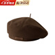 Muxue's spring woolen beret fashionable British style painter's hat retro versatile face-showing little beret hat for men and women black 55-59cm head circumference adjustable
