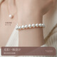Meluxe6-7mm freshwater pearl nearly round bright light elastic rope bracelet birthday gift for girlfriend, wife and mother