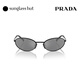 PRADA/Prada sunglasses women's sunglasses oval glasses 0PR A59S black frame/silver gray mirror lens 1AB60G