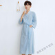 Das Paar Bademäntel des Runhuanian-Paares für den langen Frühlings- und Herbst-Dünn-Herren-Hotel-Hotel Nachthemd Pyjamas wasserabsorbierend Yukata Sommer hellblauer Männerstil [201-3#] Langarm L 100-125jin [Jin gleich 0,5 kg]