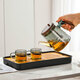 High-end glass teapot semi-automatic tea making artifact 25 new style elegant teapot tea cup set special tea set heat-resistant ash long mouth elegant teapot glass liner 800ml