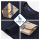 HAZZYS children's clothing boys' crew neck shirt autumn new pique stitching long-sleeved T-shirt navy 165