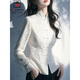 AEMAPE New Chinese Style National Style Unique and Chic White Lace Button Shirt Women's 2026 New Small Shirt New Chinese Style White Lace Shirt L - Recommended 105-120 Jin Jin equals 0.5 kg