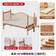 Beech wood spliced bed crib solid wood children's bed widened children's bedside bed with raised guardrails single bed (three side guardrails) + 6cm removable and washable coconut palm mattress 180*60CM side lift