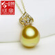 Jinxu Zhenyu Jewelry 12.7mm foreign gold bead pendant 14K gold thick and textured foreign pearl pendant strong gold