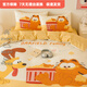 Mercury series children's cartoon cotton Garfield four-piece set 120S pure cotton bed sheet quilt cover boys and girls three-piece bed sheet set Popcorn Garfield 1.2m bed sheet three-piece set