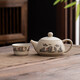 Kung Fu tea set, a complete set of creative and convenient tea making equipment, household ceramic teapot, teapot, one cup, rough ceramic Xishi teapot (landscape), 1 pot, 1 flat cup