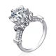 Pt950 platinum D color moissanite bud ring luxury six-claw crown group set vase 1 carat engagement diamond ring D-E/extreme white 1 carat LC/mirror flawless No. 8