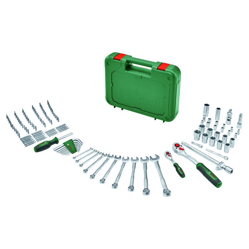 Bosch (BOSCH) 132-piece fastening tool set dual-hand hexagonal ratchet socket wrench screwdriver bit tool box mixed set