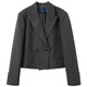 Sancai 2025 Autumn New Casual Suit Jacket Short Suit Double Breasted Commuting Z Dark Gray S 155/80A