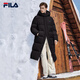 FILA Official RGB Down Men's and Women's Long Down Jacket 2025 Winter Couple's Hooded Cold Warm Jacket