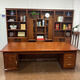 New Chinese style desk and bookcase combination all solid wood boss desk and chair rosewood executive desk desk office furniture rosewood color 2.2m desk