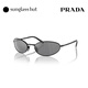 PRADA/Prada sunglasses women's sunglasses oval glasses 0PR A59S black frame/silver gray mirror lens 1AB60G