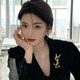 SNQP letter brooch women's design niche pin Yang Shulin logo suit accessories new corsage snake pattern - gold