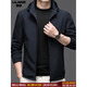 Lilan 2025 men's spring and autumn jacket men's business casual removable loose hooded windproof middle-aged jacket blue brand clearance broken code M 170_(100-120Jin Jin equals 0.5 kg)