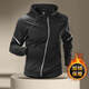 Alen Botun Winter Running Jacket Men's Velvet Warm Cycling Suit Autumn and Winter Hooded Sports Top Quick-Drying Sports Student Training Suit Magic Black Jacket Plus Velvet_Warm_Quick-drying S_(90-115Jin Jin equals 0.5kg)