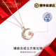 BOBANGSHI 18k gold necklace women's niche high-end color gold 2025 new clavicle pendant Valentine's Day birthday gift for girls 18K gold necklace + true love eternal flower gift box