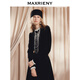 MAXRIENY Shopping mall same style French Hepburn style contrast collar waist shirt for women 25 winter style waist top black S