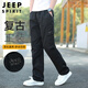 JEEP SPIRIT Jeep Overalls Men's Autumn and Winter Casual Pants Men's New Retro Revival Straight Pants Black XL