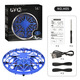 Nouveau UFO soucoupe volante intelligente avion à induction geste suspendu drone à quatre axes jouet pour enfants avion bleu OVNI + télécommande + montre télécommande (lumières froides)
