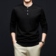 AX Armani Worsted Mercerized Wool Sweater Men's Henry Round Neck Casual Fashion Spring and Autumn Sweater Mona Brown M 48