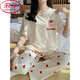 Langsha Pajamas Summer Algodón 2025 Nuevo pantalones de manga corta Simples Prueba de ropa para el hogar Spring y otoño 6623 wombat oso m