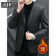 JEEP SPIRIT Jeep Men's Suit Woolen Suit Autumn and Winter Woolen Small Suit Slim-fitting Korean Style Light Luxury Warm Style Cotton and Thickened Gray (Cottoned) Thickened M