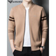 FALAMONE 2025 Men's Wool Knitted Cardigan Jacket Fashion Casual Trend Men's Outerwear Zip Jacket Sweater ANG/22832 Black M 165 Recommended weight 90-115 Jin Jin equals 0.5 kg