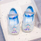 Girls Crystal Princess Shoes Elsa 2025 Autumn New Children's Small Leather Shoes Breathable Soft Sole Girls Fashionable Shoes Blue Size 27 Inner Length 16.5cm